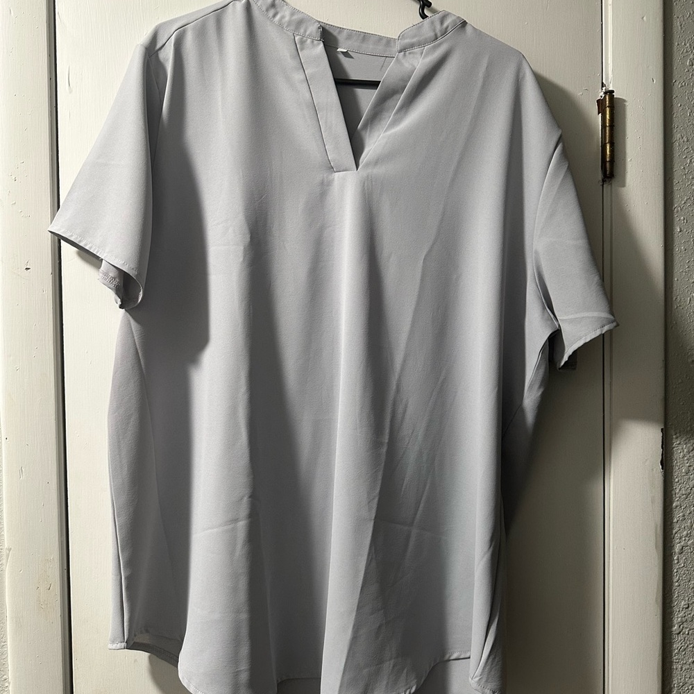 Women's Gray Short Sleeve Work Shirt